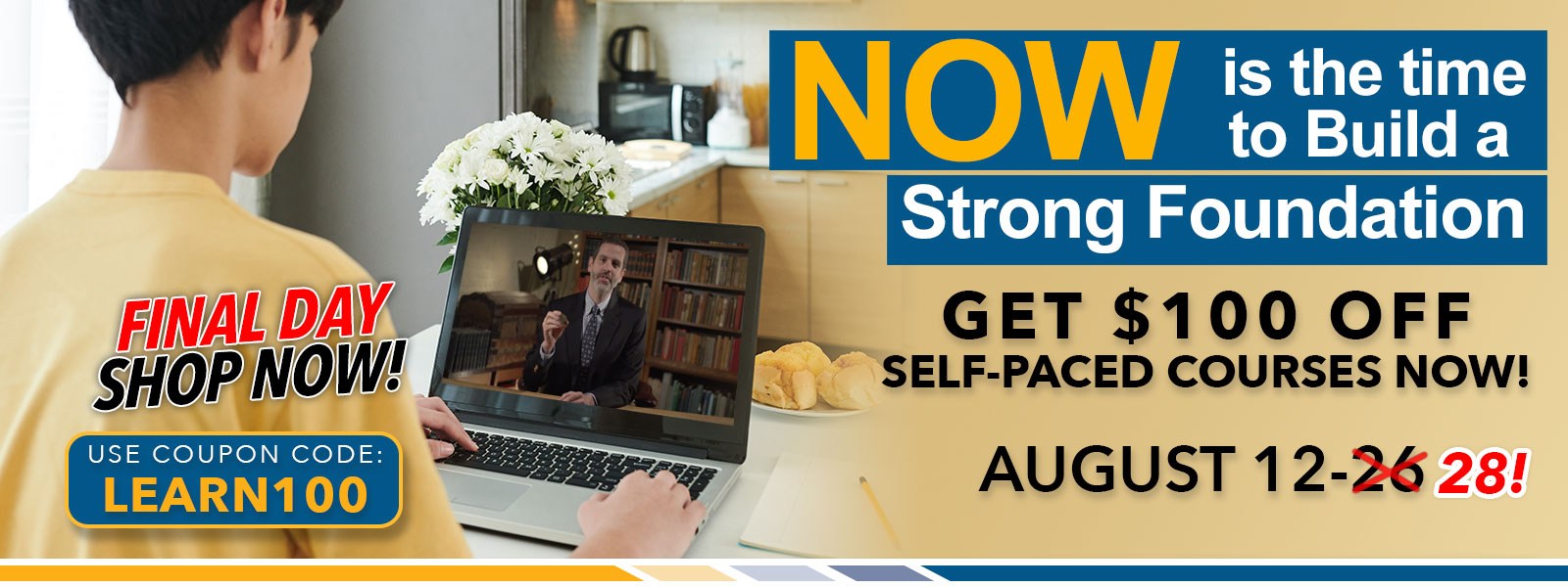 $100 off self-paced courses