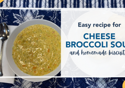 Cheese Broccoli Soup and Homemade Biscuits Recipe