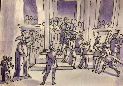 In the Classroom: "Christ Being Led Away From Pilate"